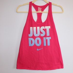 💜 2/$25 Nike Pink Racerback "Just Do It" Tank L